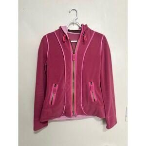 FRAUENSCHUH‎ Pink Fleece Zip Up Hoodie Jacket Size M